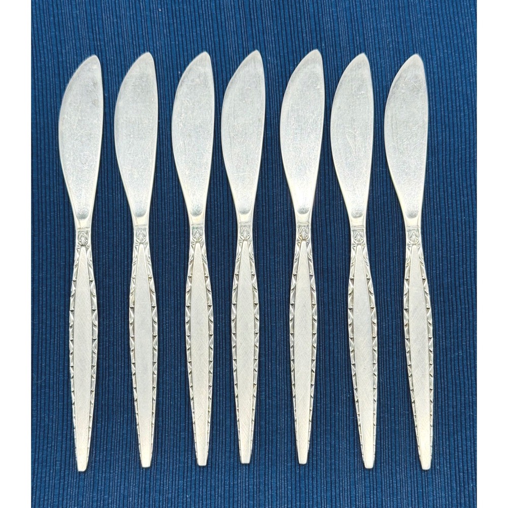 Oneida Community Venetia Butter Spreader Silver Stainless Steel Set of 7